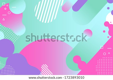 Abstract modern geometric. Trendy fluid design of wallpaper with gradient colors. Trendy pop art composition from liquid forms in memphis style. Dynamic decoration design vector illustration.