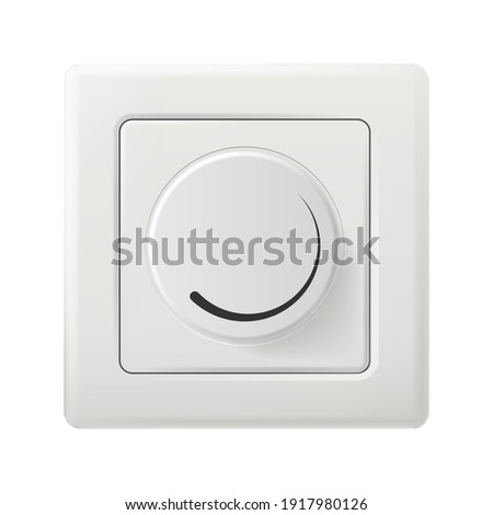 Rotary electrical dimmer switch isolated on white background