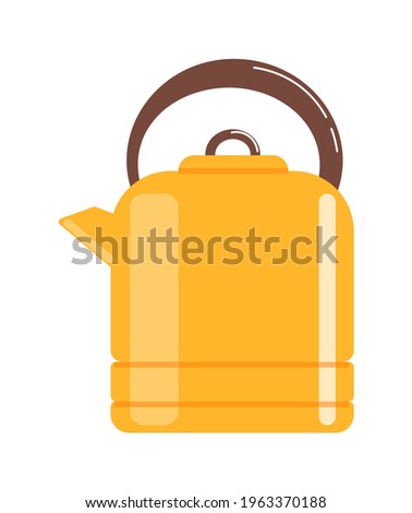Home teapot or camping kettle isolated on white