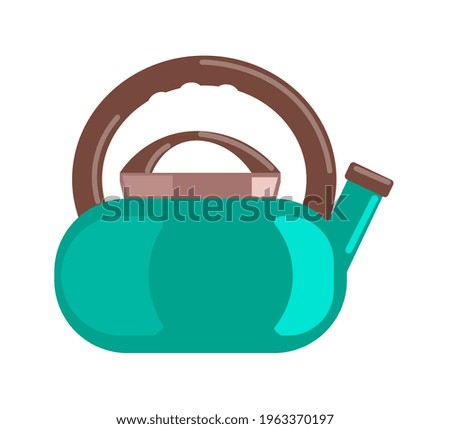 Colored steel teapot kettle isolated on white background