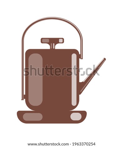 Teapot camping kettle isolated on white background