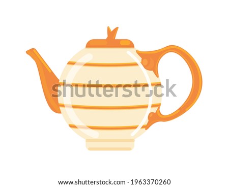 Elegant teapot vector isolated on white background