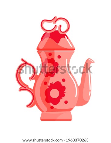 Old-fashioned teapot isolated on white background