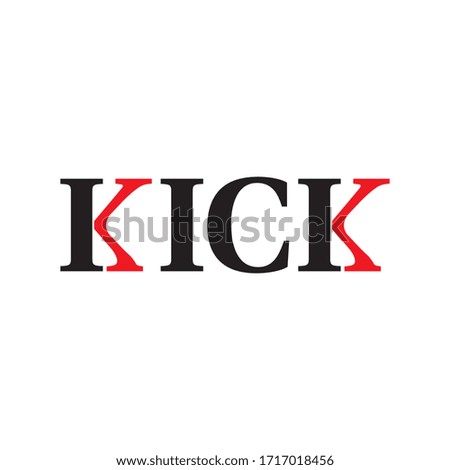 KICK letter logo design vector