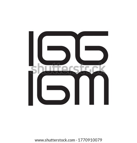 IGG and IGM letter logo design vector