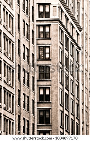 Retro toned image of vintage building facades, 