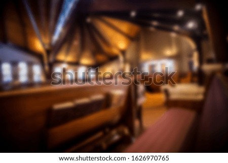 Defocused blur of the inside of church