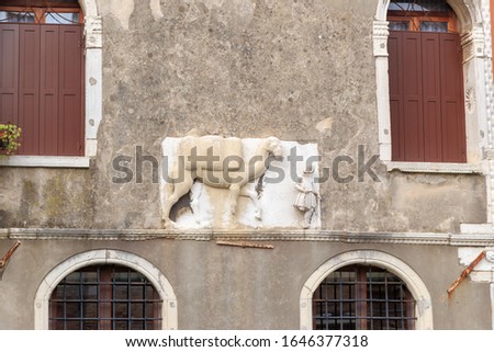 Venice, Italy. Ca ’Mastelli o del Camello, House of Mastelli or Camel. Today’s view of the building dates back to the 15th century Zdjęcia stock © 