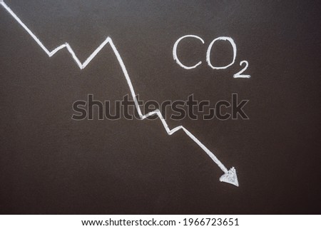 Reducing CO2 levels. Graph of the decline in carbon dioxide levels