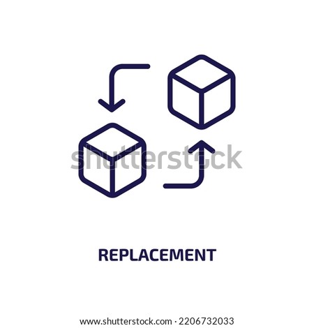 replacement icon from artificial intellegence and future technology collection. Thin linear replacement, change, repair outline icon isolated on white background. Line vector replacement sign, symbol 