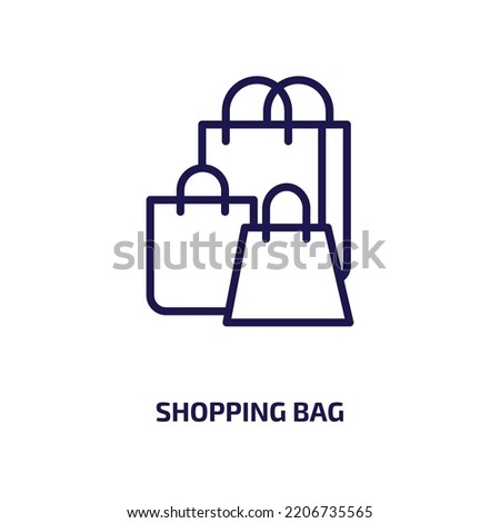 shopping bag icon from artificial intellegence and future technology collection. Thin linear shopping bag, shop, bag outline icon isolated on white background. Line vector shopping bag sign, symbol 