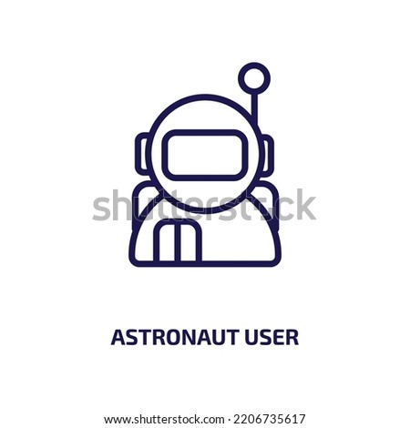 astronaut user icon from astronomy collection. Thin linear astronaut user, astronaut, technology outline icon isolated on white background. Line vector astronaut user sign, symbol for web and mobile