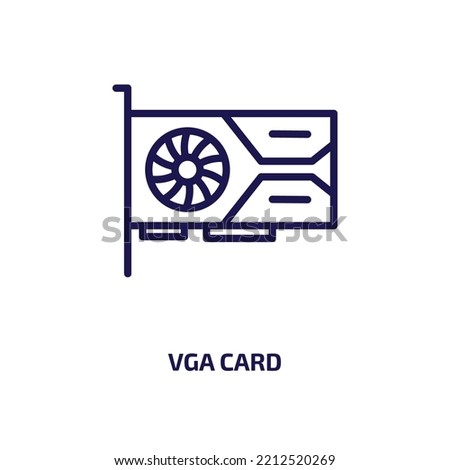 vga card icon from cryptocurrency collection. Thin linear vga card, vga, card outline icon isolated on white background. Line vector vga card sign, symbol for web and mobile