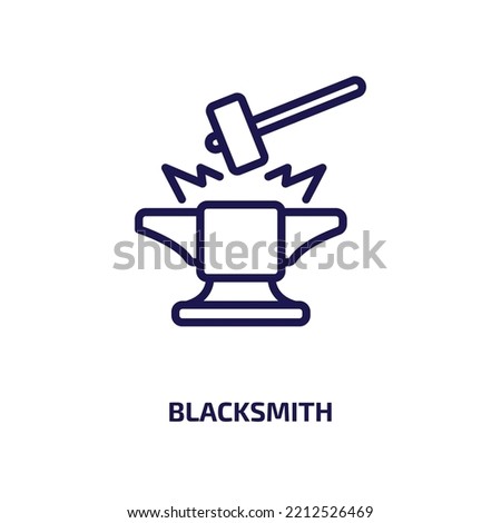 blacksmith icon from cultures collection. Thin linear blacksmith, smith, craft outline icon isolated on white background. Line vector blacksmith sign, symbol for web and mobile