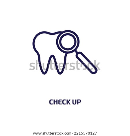 check up icon from dentist collection. Thin linear check up, medical, medicine outline icon isolated on white background. Line vector check up sign, symbol for web and mobile
