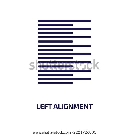 left alignment icon from geometric figure collection. Thin linear left alignment, alignment, paragraph outline icon isolated on white background. Line vector left alignment sign, symbol for web and 