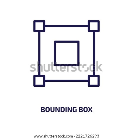 bounding box icon from geometric figure collection. Thin linear bounding box, box, bound outline icon isolated on white background. Line vector bounding box sign, symbol for web and mobile