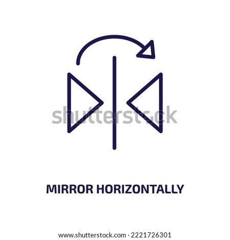 mirror horizontally icon from geometric figure collection. Thin linear mirror horizontally, change, horizontal outline icon isolated on white background. Line vector mirror horizontally sign, symbol 