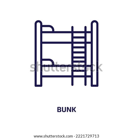 bunk icon from hotel and restaurant collection. Thin linear bunk, bed, furniture outline icon isolated on white background. Line vector bunk sign, symbol for web and mobile