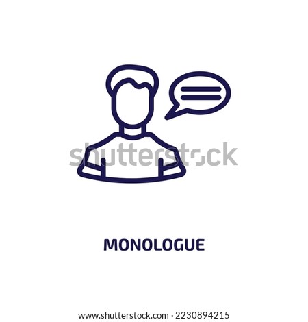monologue icon from people collection. Thin linear monologue, speech, cloud outline icon isolated on white background. Line vector monologue sign, symbol for web and mobile