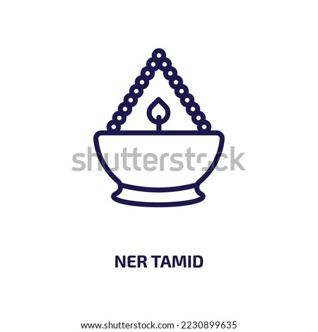 ner tamid icon from religion collection. Thin linear ner tamid, religious, menorah outline icon isolated on white background. Line vector ner tamid sign, symbol for web and mobile