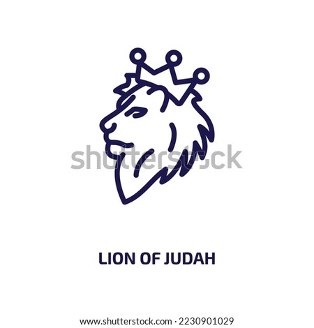 lion of judah icon from religion collection. Thin linear lion of judah, jamaica, rasta outline icon isolated on white background. Line vector lion of judah sign, symbol for web and mobile