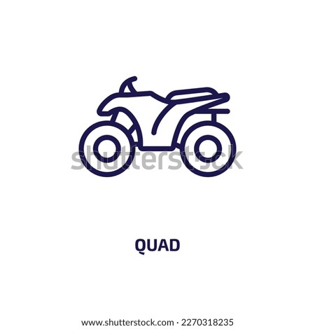 quad icon from transportation collection. Thin linear quad, vehicle, flight outline icon isolated on white background. Line vector quad sign, symbol for web and mobile