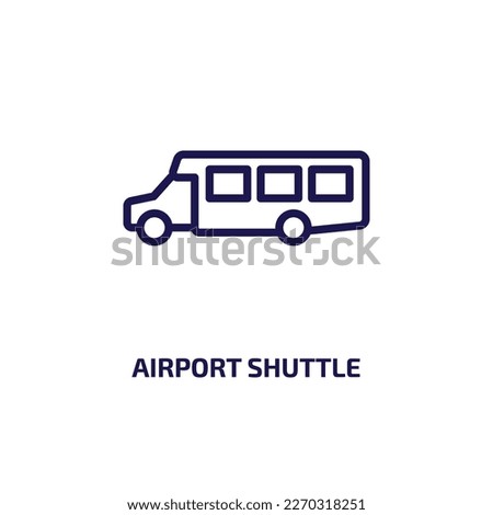 airport shuttle icon from transportation collection. Thin linear airport shuttle, airport, shuttle outline icon isolated on white background. Line vector airport shuttle sign, symbol for web and 