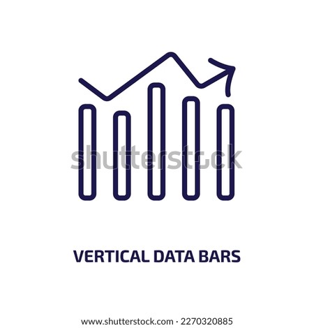 vertical data bars icon from user interface collection. Thin linear vertical data bars, data, arrow outline icon isolated on white background. Line vector vertical data bars sign, symbol for web and 