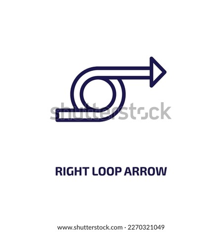 right loop arrow icon from user interface collection. Thin linear right loop arrow, arrow, right outline icon isolated on white background. Line vector right loop arrow sign, symbol for web and mobile