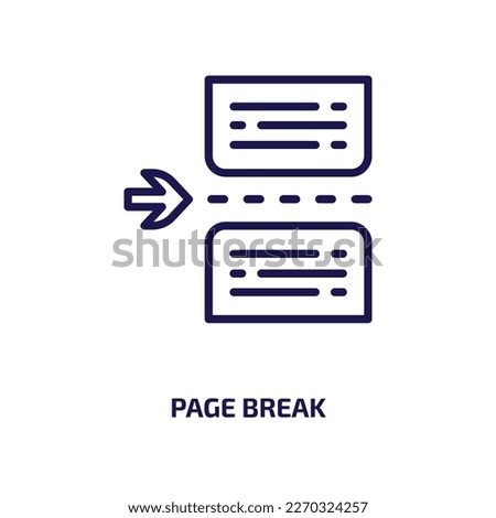 page break icon from user interface collection. Thin linear page break, page, break outline icon isolated on white background. Line vector page break sign, symbol for web and mobile