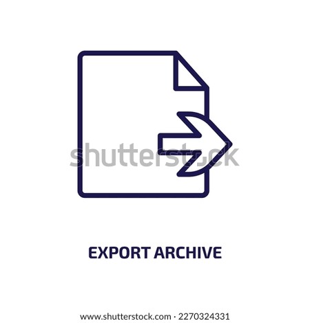 export archive icon from user interface collection. Thin linear export archive, arrow, export outline icon isolated on white background. Line vector export archive sign, symbol for web and mobile