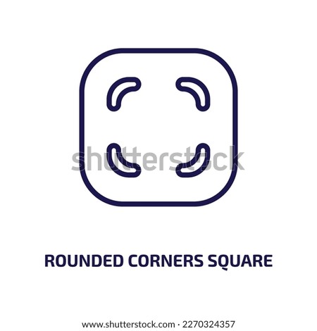rounded corners square icon from user interface collection. Thin linear rounded corners square, square, geometric outline icon isolated on white background. Line vector rounded corners square sign, 