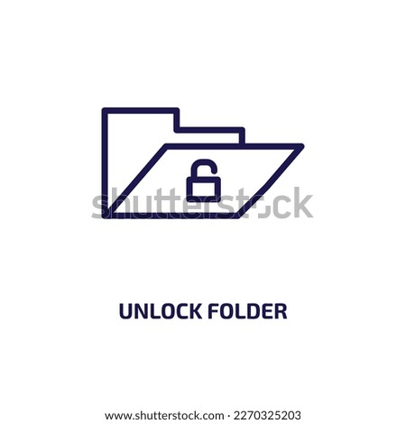 unlock folder icon from user interface collection. Thin linear unlock folder, folder, lock outline icon isolated on white background. Line vector unlock folder sign, symbol for web and mobile
