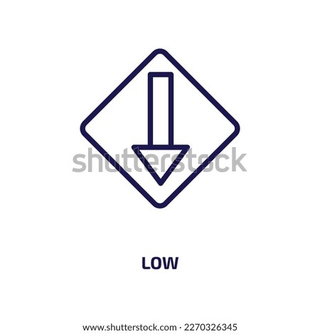 low icon from user interface collection. Thin linear low, energy, battery outline icon isolated on white background. Line vector low sign, symbol for web and mobile