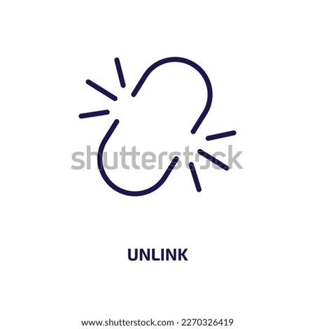 unlink icon from user interface collection. Thin linear unlink, connection, internet outline icon isolated on white background. Line vector unlink sign, symbol for web and mobile