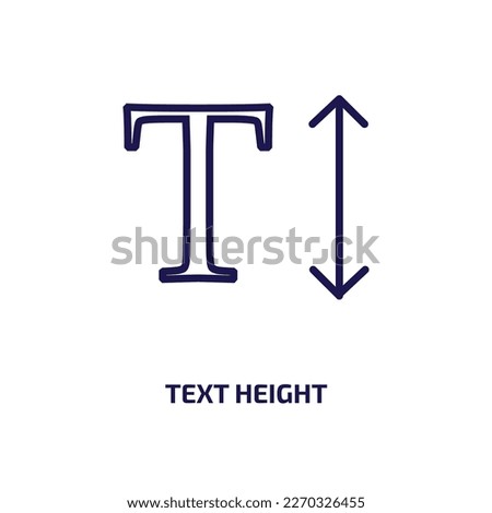 text height icon from user interface collection. Thin linear text height, text, height outline icon isolated on white background. Line vector text height sign, symbol for web and mobile