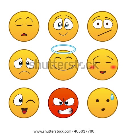 Set Of Emoticons Stock Vector Illustration 405817780 : Shutterstock