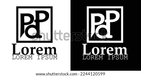 PDP logo design templates  black and white 