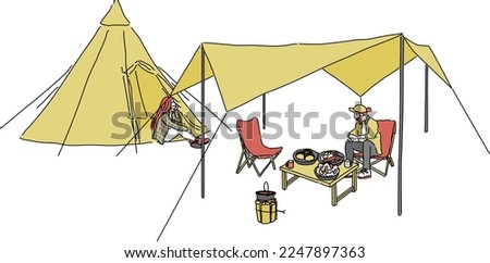 Outdoor Illust Set for Camping Autumn Winter