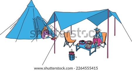 Outdoor Illust Set for Camping Autumn Winter