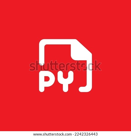 py file type flat icon, graphic resource template, vector illustration.