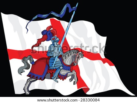 Saint George Against English Flag Stock Vector Illustration 28330084 ...