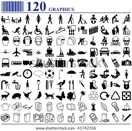 120 graphics various people transport animals and more