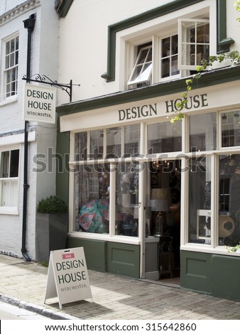Winchester, The Square, Hampshire, England - September 4, 2015: Design House, team of interior designers, design service for residential and commercial properties