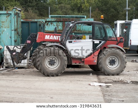 Feltham, Pier Road, London, Middlesex, England - September 23, 2015: Phoenix truck and tractor onsite maintenance van servicing a truck