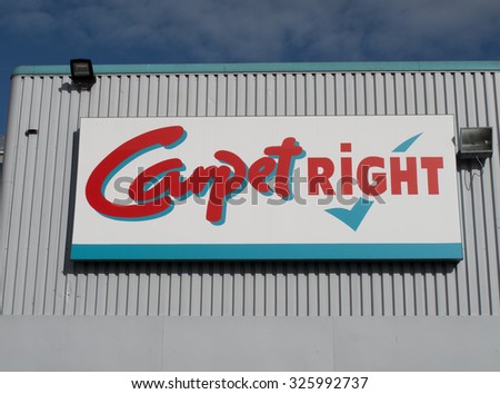 Andover, Retail Park Churchill, Churchill Way, Hampshire, England - October 10, 2015: Carpetright store, company established by Lord Harris of Peckham in 1988