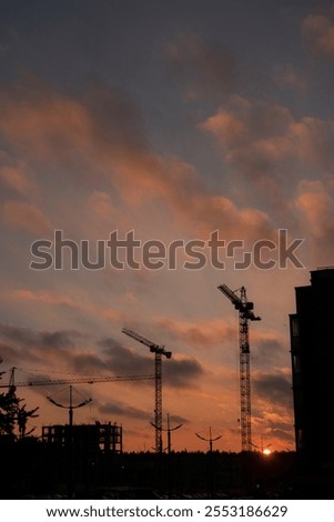 Similar – Image, Stock Photo Two cranes crossed