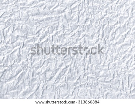 Crumpled paper. White paper background