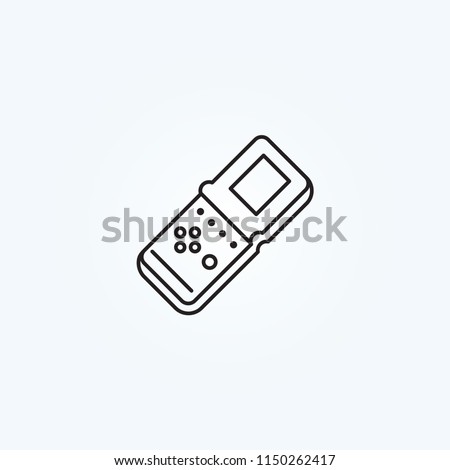 Mini brick portable game — black outlined icon isolated on white background